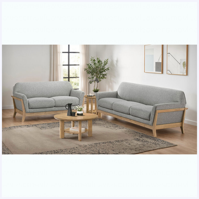 Living room sofa set - grey 2-piece