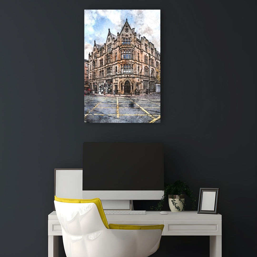 Ornate City Corner Classic Gothic Traditional Architecture City Wall Art Print