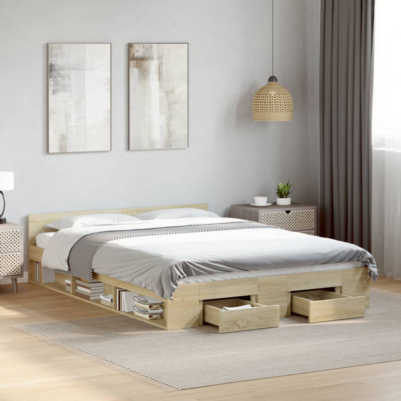 Obyrne Bed, Sonoma Oak, 135 x 190cm