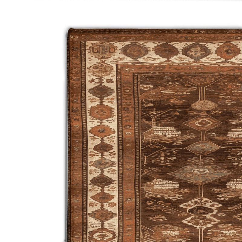 Tapis turc intérieur et extérieur brun, Rectangulaire 2 pi x 3 pi