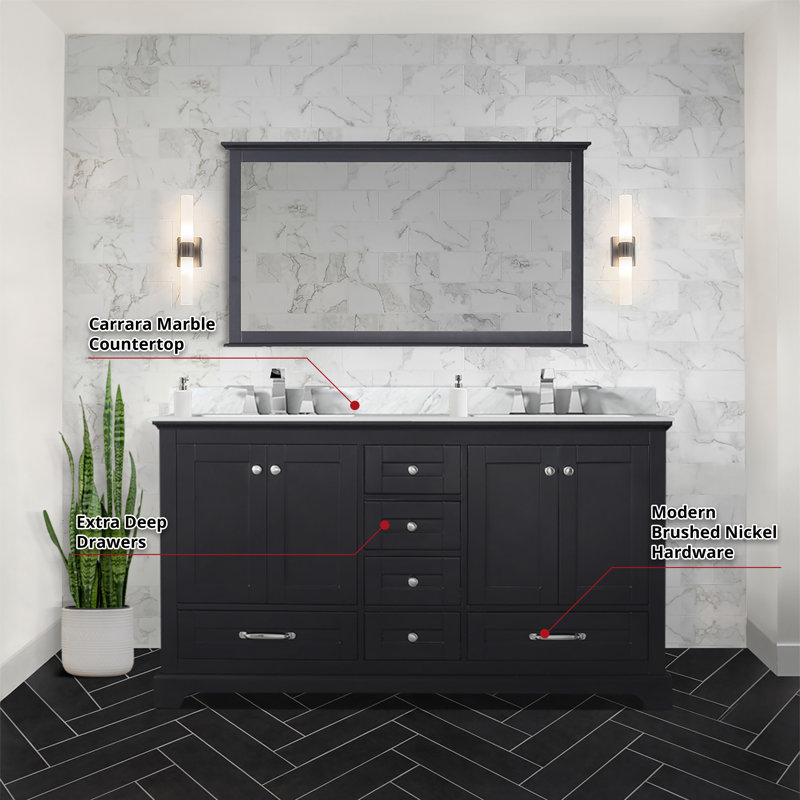 Dukes 60" Espresso Double Freestanding Bath Vanity