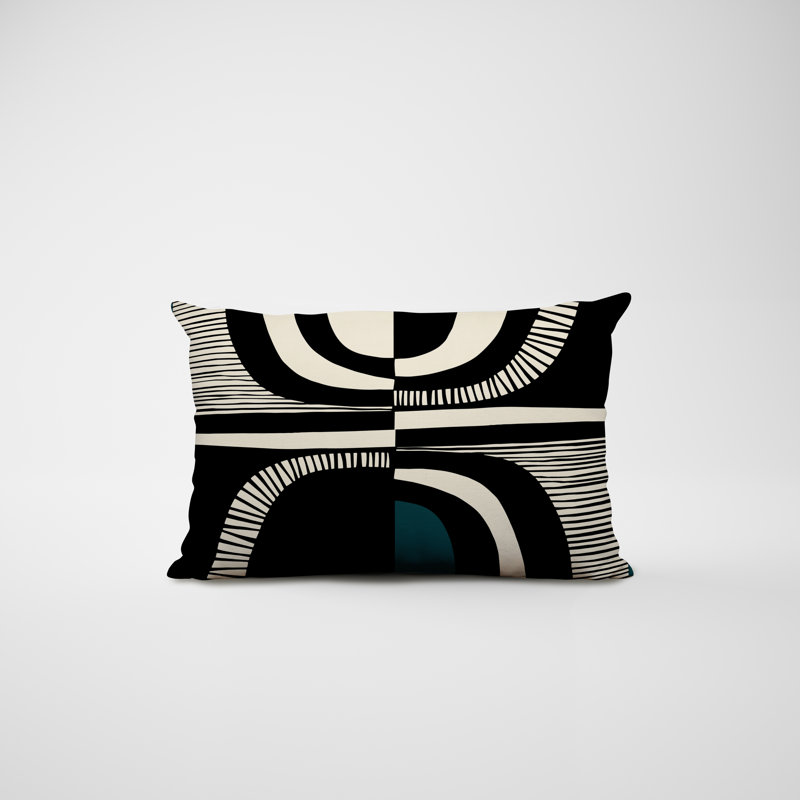 Chamu Polyester/Polyester Blend Lumbar Rectangular Indoor/Outdoor Pillow Cover & Insert, Emerald, 18"H x 25"W