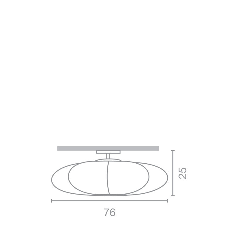 Zeppelin Glass Semi Flush Mount, White, 25 cm H x 76 cm W x 76 cm D