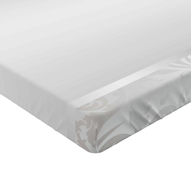 Drap-housse orange Ambesonne, Drap-housse pour lit simple TG, Gris pâle / gris damassé