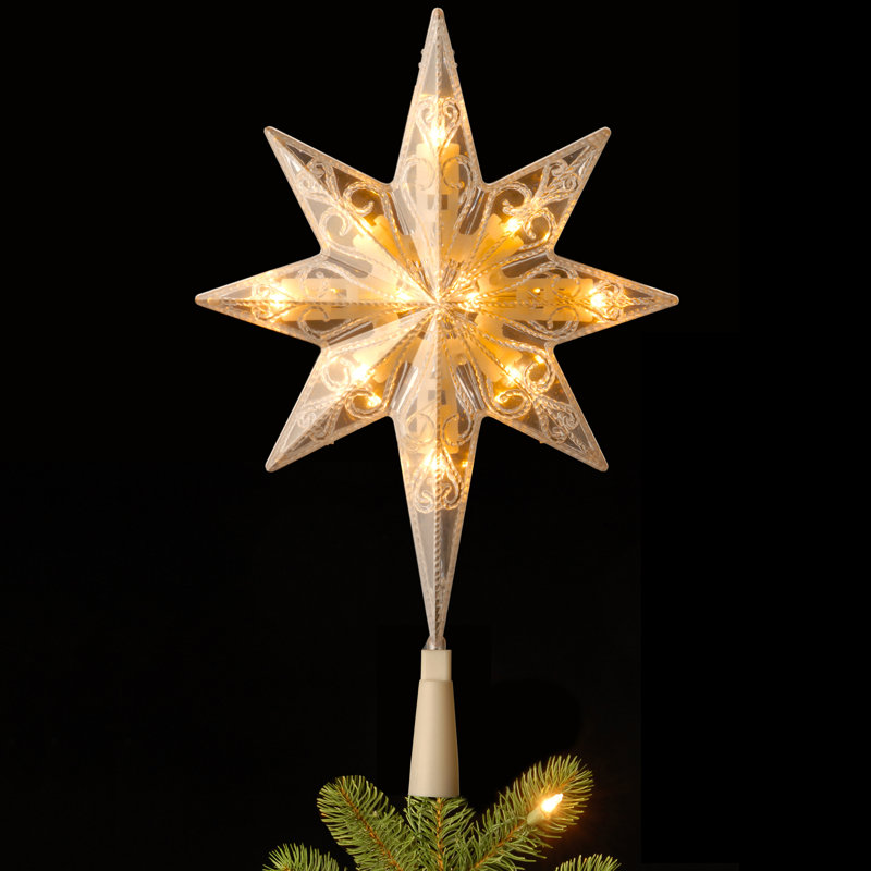 Étoile de sapin 11 po avec lumières DEL blanc chaud