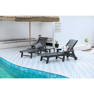 Of 2 Outdoor Lounge Chairs. Oversized 5-Positions Chaise. With Wheels & Cup Holder. . Materials. Pool, Deck, Poolside. Gray. 500Lbs Capacity Grey Chair  2 . 5 Chaise , . Easy To Construct. Capacity.