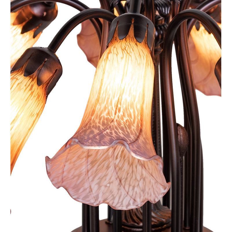 Lustre sphérique unique à 12 lumières Schreffler, Ambre / mauve