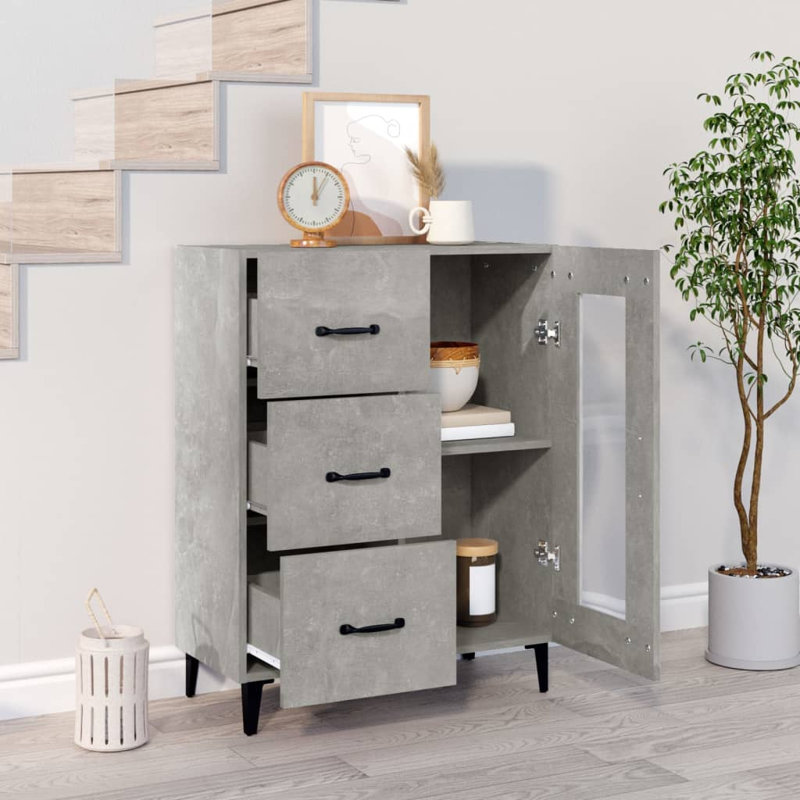 Aaroh 69.5Cm Wide 3 Drawer, Grey