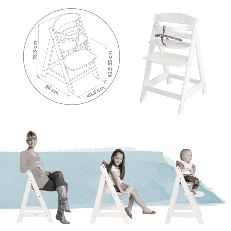 High Chair Sit Up 3, Various Colours, Lacquered White