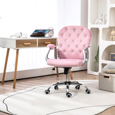Fauteuil de bureau en velours Vinsetto