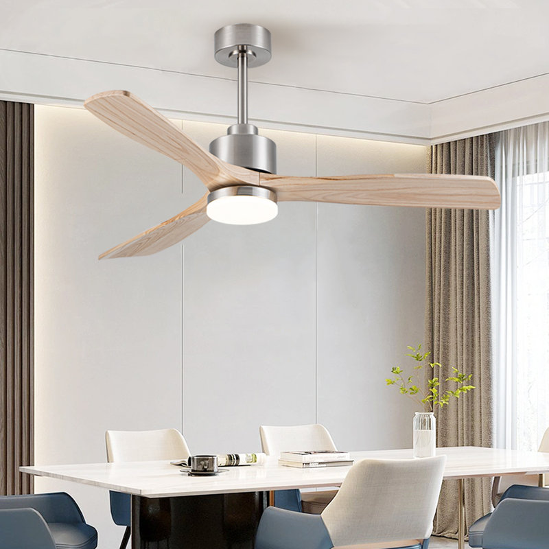 52 in. Indoor Black Propeller Reversible Blade Smart LED Ceiling Fan with DC Motor, Remote Control and Downrod Included