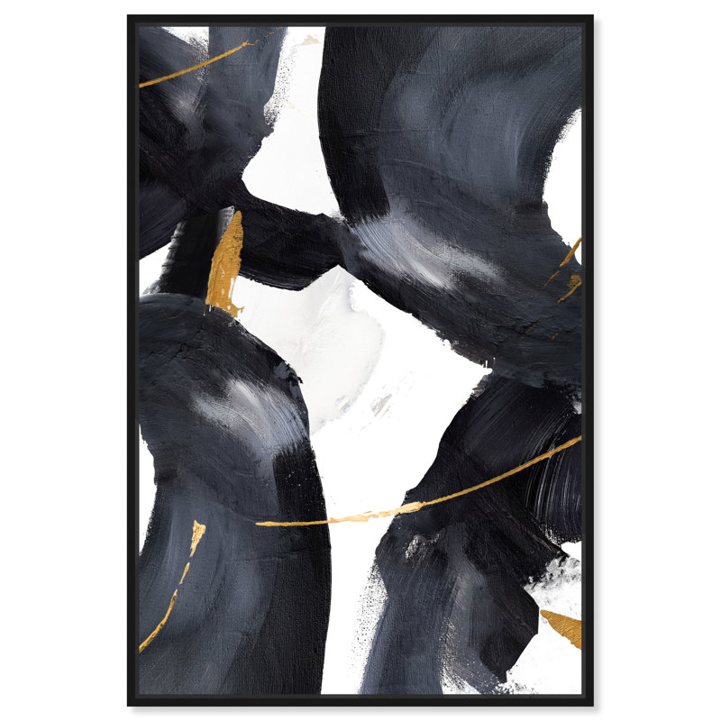 Amani 3 - Peinture sur toile, Toile avec cadre noir, H 15 po x l 10 po