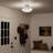 Horan Brushed Nickel 3-Light Semi-Flush Mount Light with Frosted Glass Shade-30527030