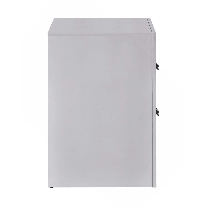Modern 2 Drawer Nightstand With Chrome Handle