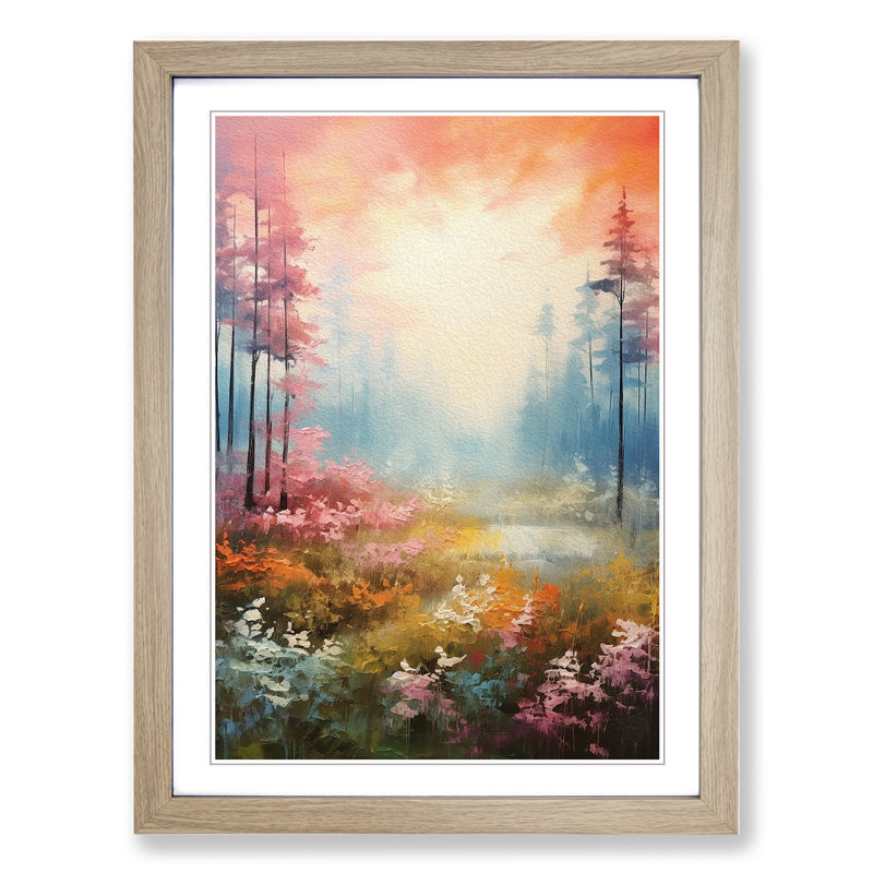 Single Picture Frame Print on Wood, 64cm H x 46cm W, Oak Framed