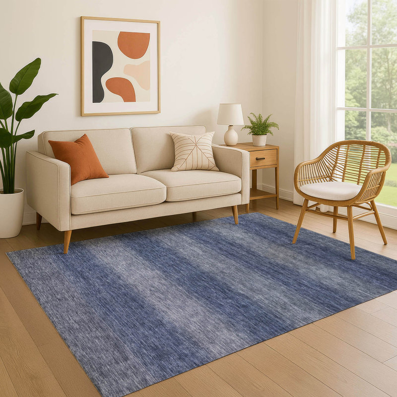 Premium Machine Washable Lubbers AMF1733 Stripe Rug, Rectangle 8' x 10'