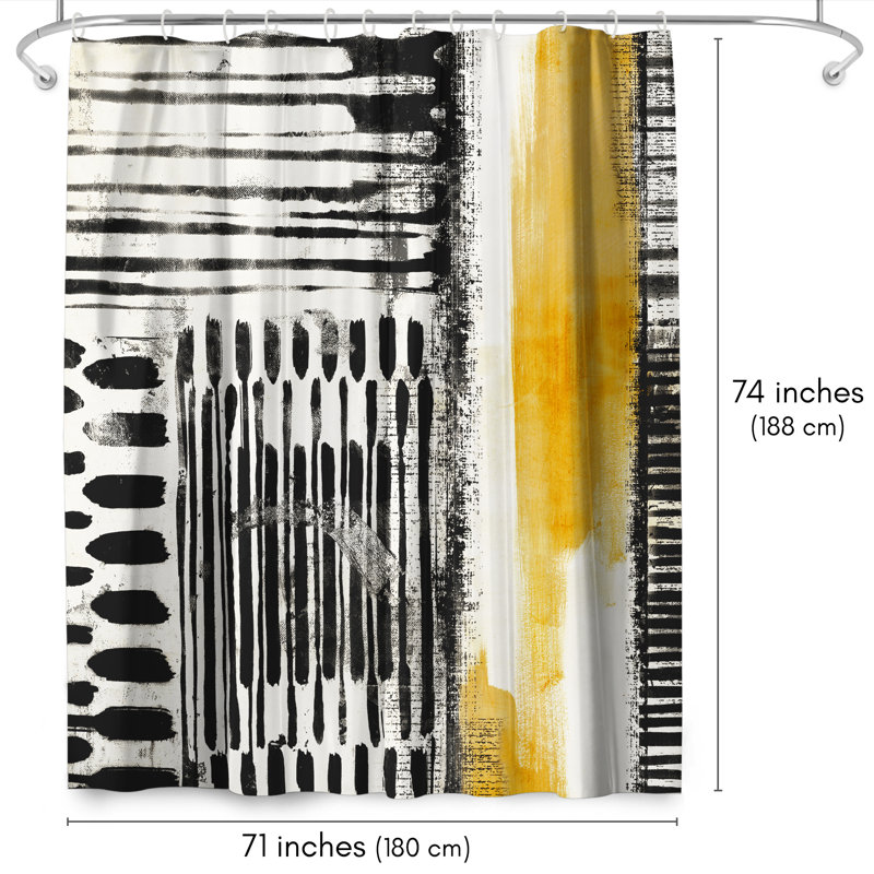 Abstract Shower Curtain No Borders by PI Creative Art, Orange