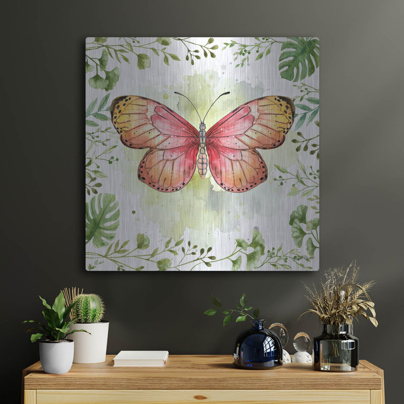  «Butterfly Botanical Garden D1» par Jean Plout, art mural en métal, 24 po x 24 po, 24 po x 24 po