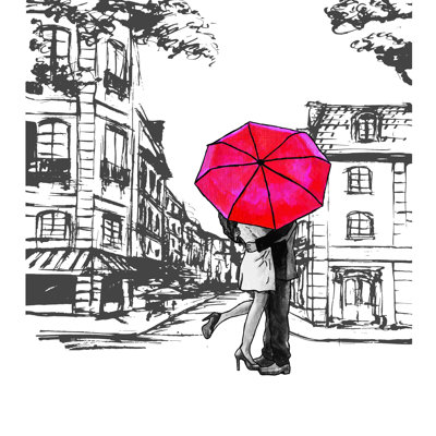 " Kiss Red Umbrella "