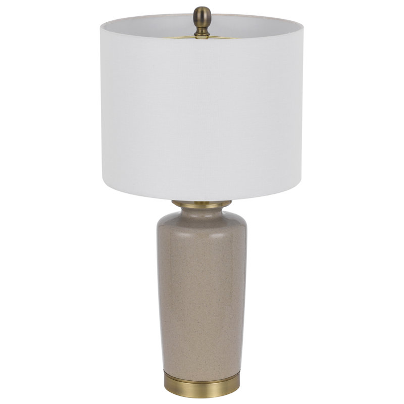 Lampe de table en céramique 150W 3 voies Modica avec abat-jour en tissu rigide