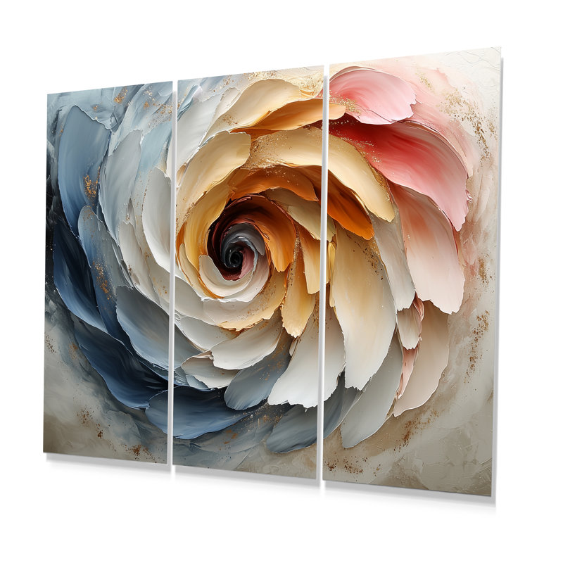 Ensemble de décorations murales spirales florales jaunes et blanches, H 28 po x l 36 po x P 1 po, Métal métal