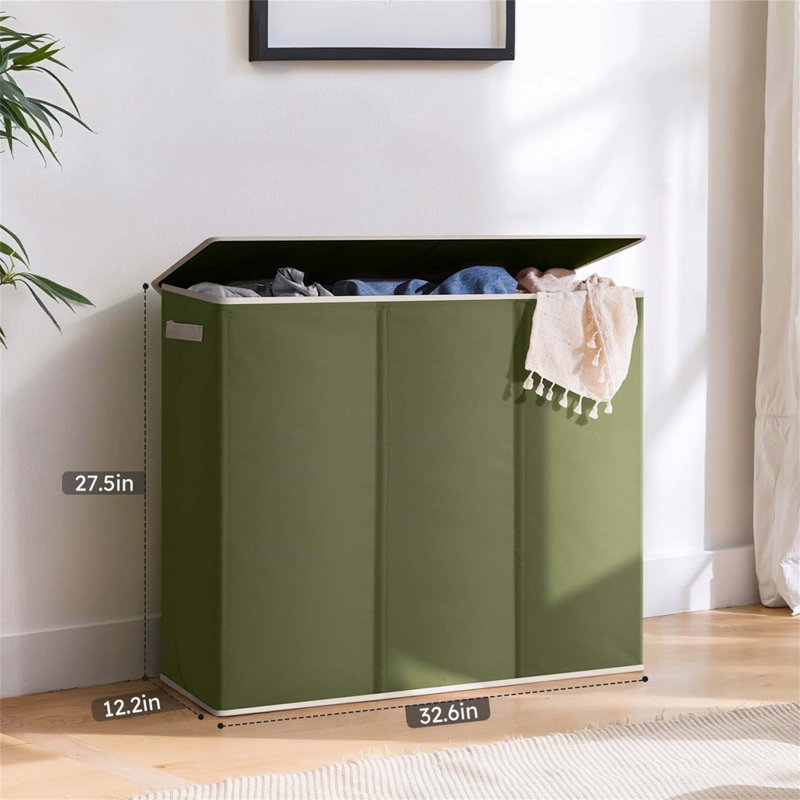 Bhargava Laundry Hamper with Handles, Green