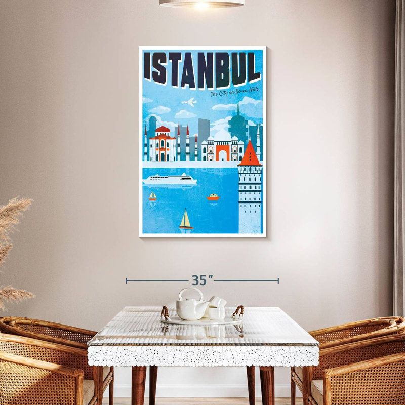 Affiche touristique d'Istambul, rétro, H 45 po x l 30 po