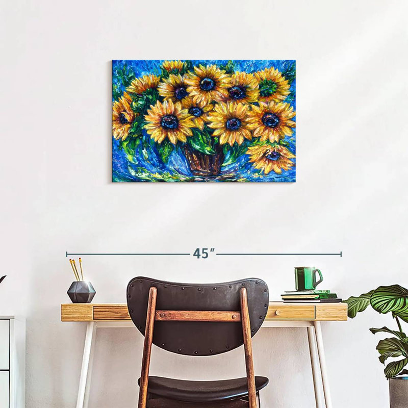 Harnek Sunflower Love With Palette Knife, 20" H x 30" W