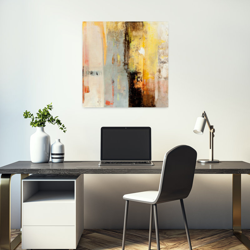 Série Caminos 45, art abstrait contemporain, H 18 po x l 18 po