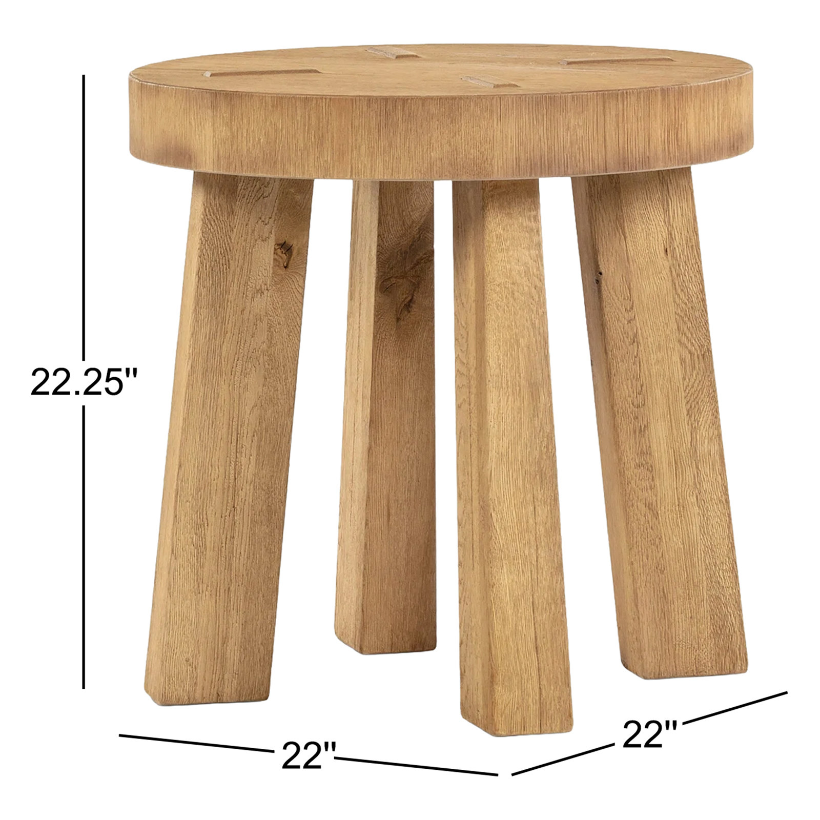 Sadira 22" Oak End Table, Worn Oak