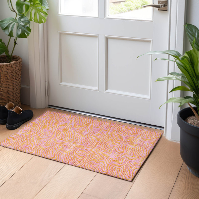  Machine Washable Indoor/Outdoor Chayden ACN1031 Brown Rug, Rectangle 1'8" x 2'6"