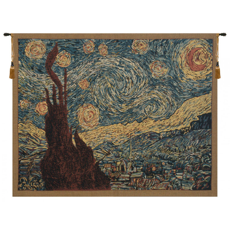 Van Gogh's Starry Night Woven Cotton Blend Wall Tapestry