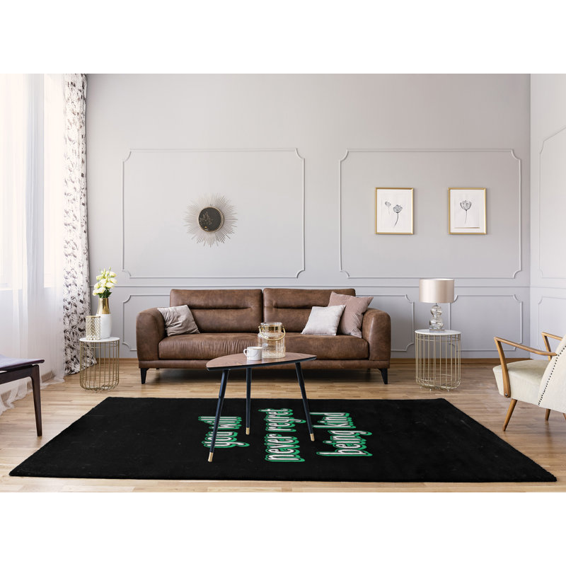 Tapis en poly-chenille style tableau noir, Rectangle 5 pi x 7 pi