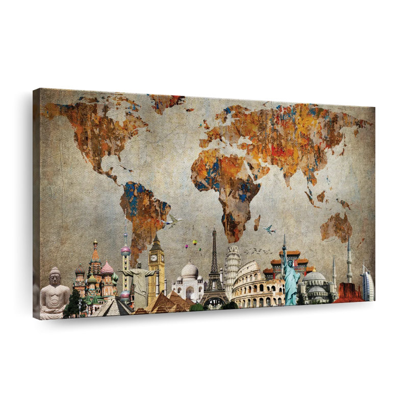 Rusty World Map Canvas Print, 20'' W x 30'' H