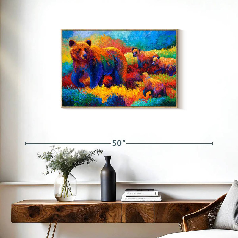 Famille Grizz, Cadre flottant en bois naturel, 31 po x 21 po