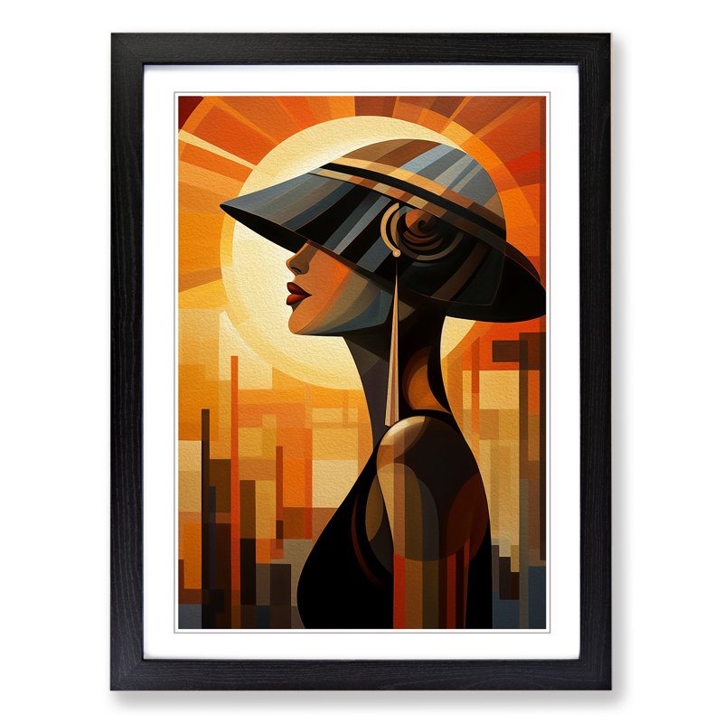 Single Picture Frame Print on Wood, 46cm H x 34cm W, Black Framed