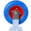 2 roulettes 8 pouces à roulettes plates et fixes, moyeu en acier avec roulements à billes, essieu centré à alésage 5/8 po - Bleu