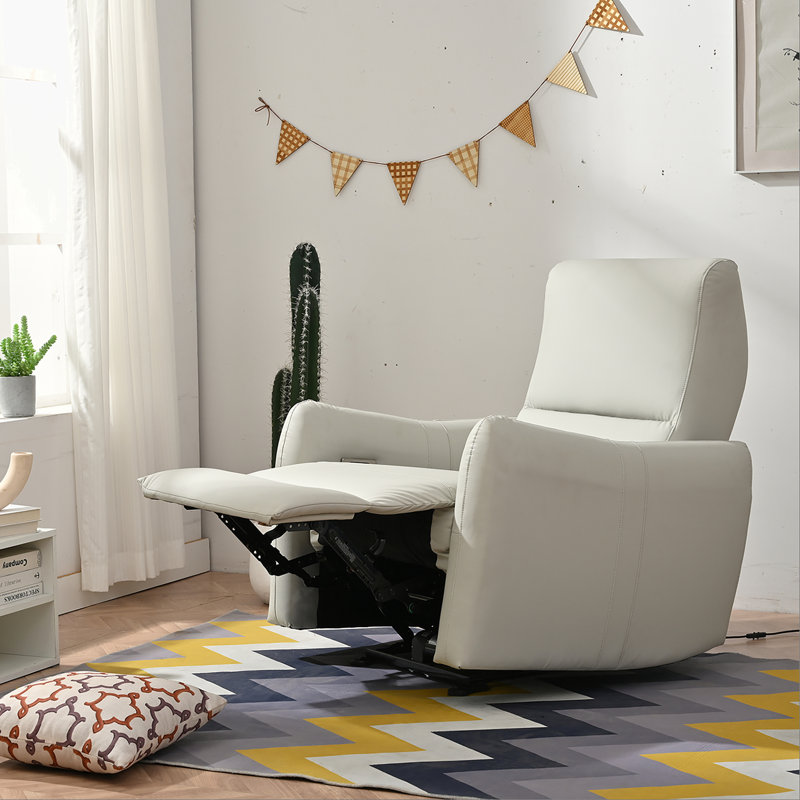 Fauteuil inclinable électrique gris clair, petit fauteuil inclinable électrique pour le salon, fauteuil électrique inclinable pour les petits espaces, canapé inclinable pour la chambre à coucher (gris clair)