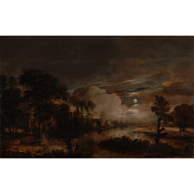 Moonlit Landscape with a View of the New Amstel River and Castle Kostverloren
