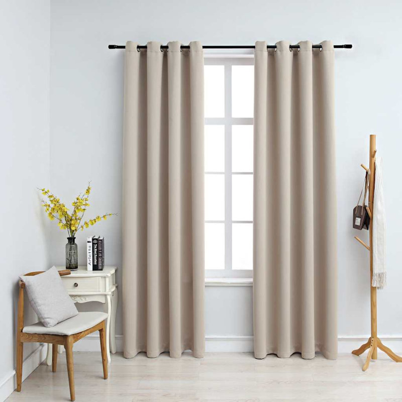 Rideaux occultant avec rideaux, L 54 po x L 63 po, Beige