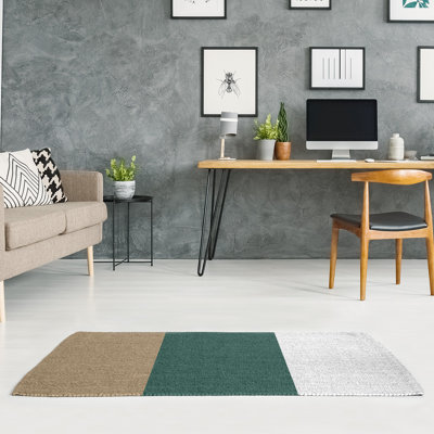 Tapis vert/gris