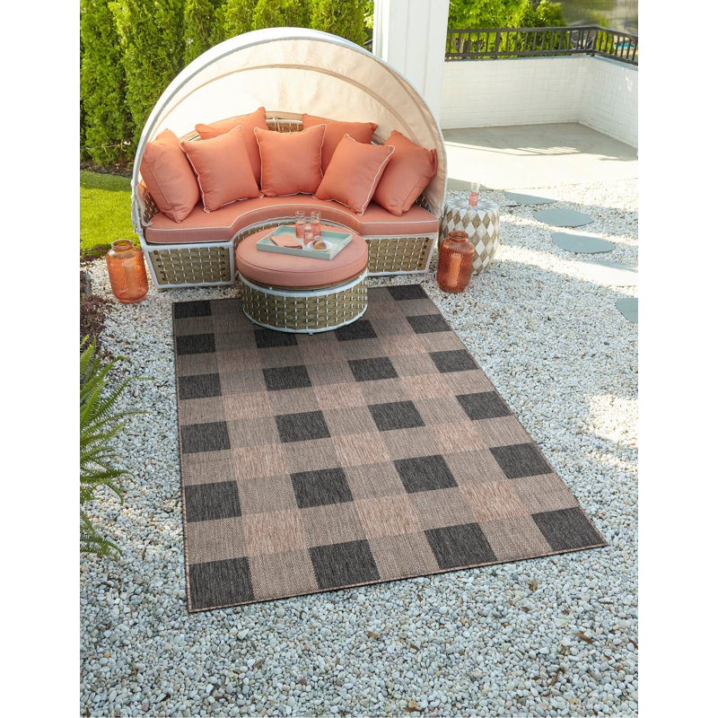 Tapis intérieur / extérieur Borrego , Rectangle 2 pi x 3 pi 1 po