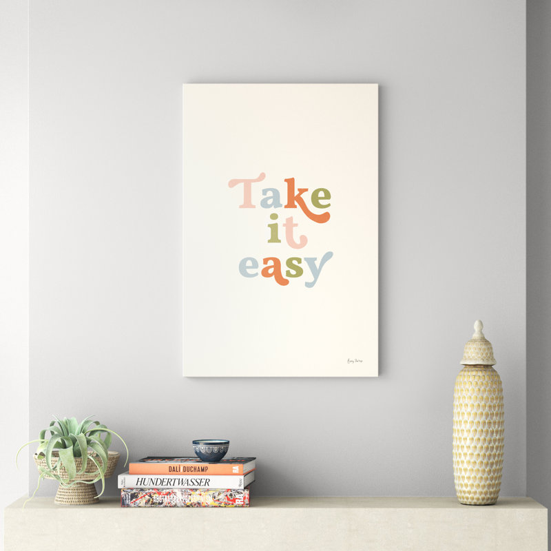 «Take It Easy Pastel» par Becky Thorns - Art textuel sur toile tendue, H 36 po x l 24 po
