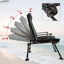 Méridienne de camping portable avec ventilation et repose-pieds réglable - + accoudoir pliable noir - Coussin central amovible - noir-1694881009