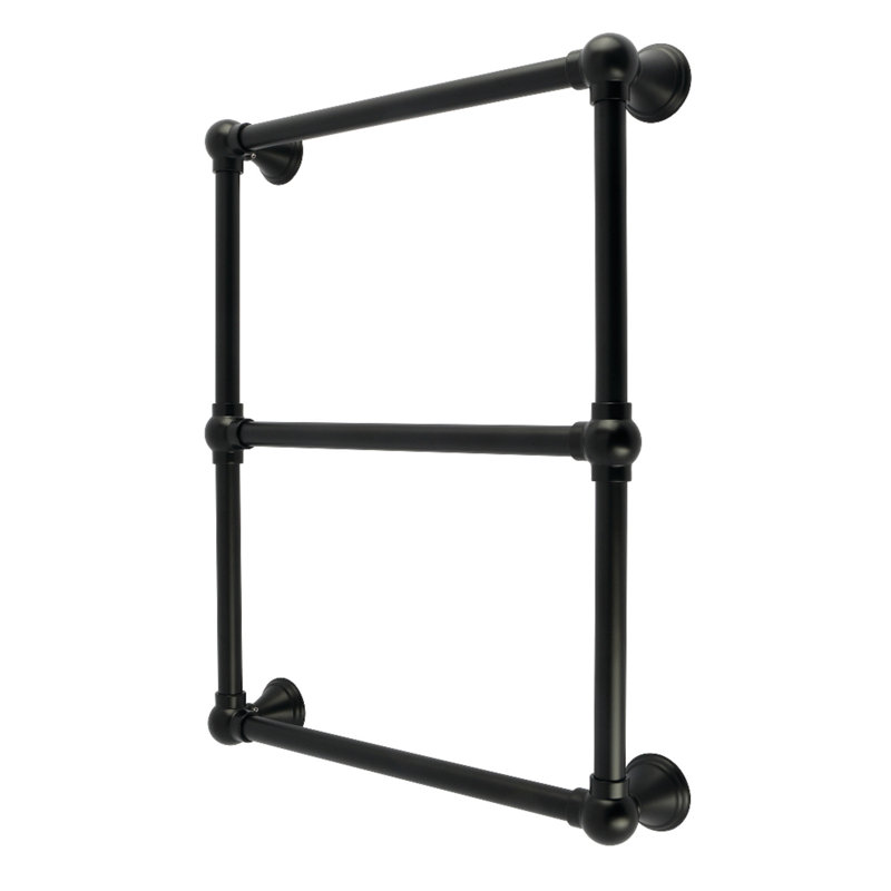 Kingston Brass Maximilien 18-Inch X 24-Inch Brass Wall Mount 3-Tier Towel Rack, Matte Black