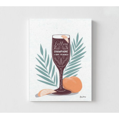 Affiche de recette de cocktail Bellini, «Fruity Cocktail I» par Becky Thorns, impression d'art cocktail cocktail, décoration de bar à boissons, art mural Bellini