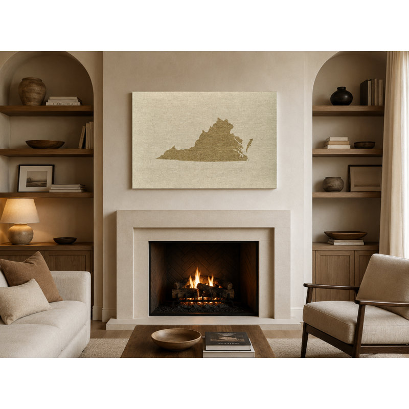 «Virginia State Silhouette», art mural sur toile, H 20 po x l 24 po