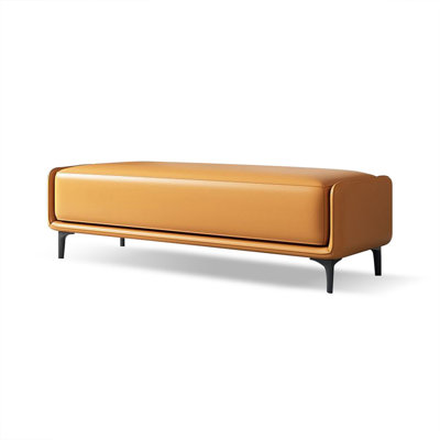 Orange Upholstered Bench