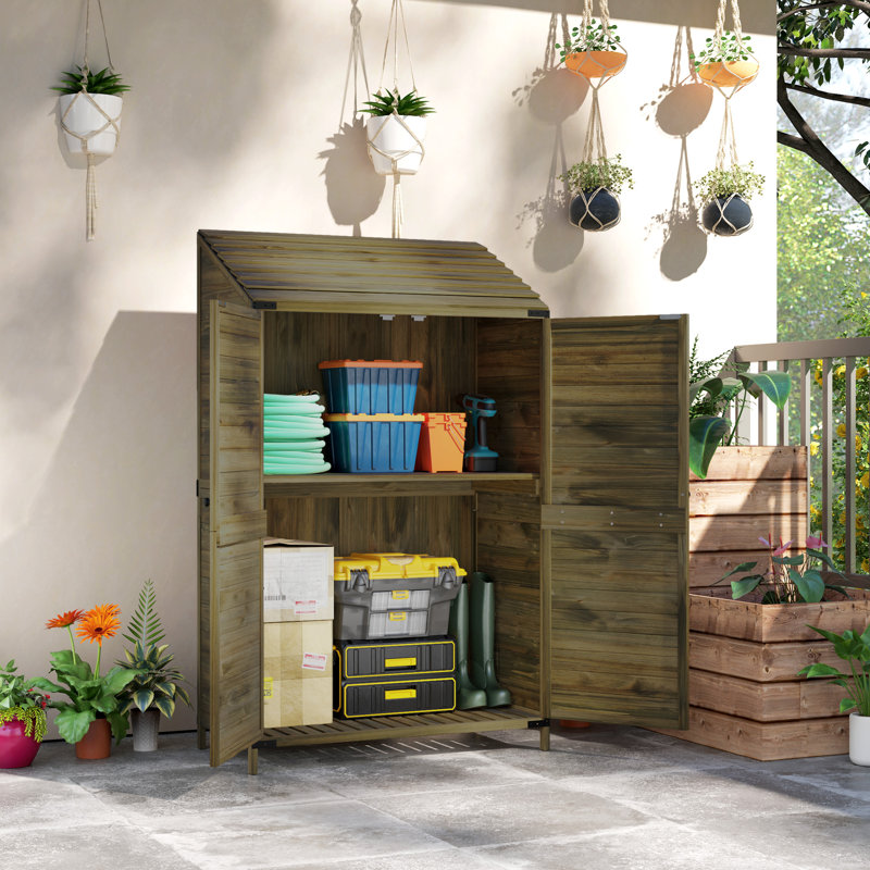 3 ft. 5 in. W x 2 ft. D Solid Wood Pent Storage Shed