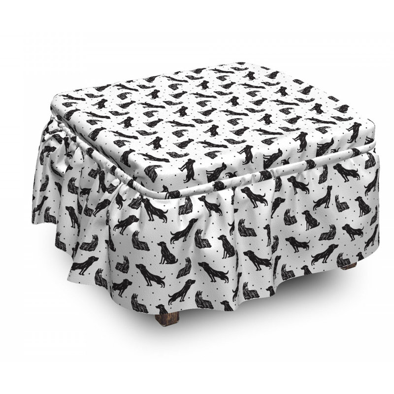 Housse pour repose-pieds types of dogs pois points